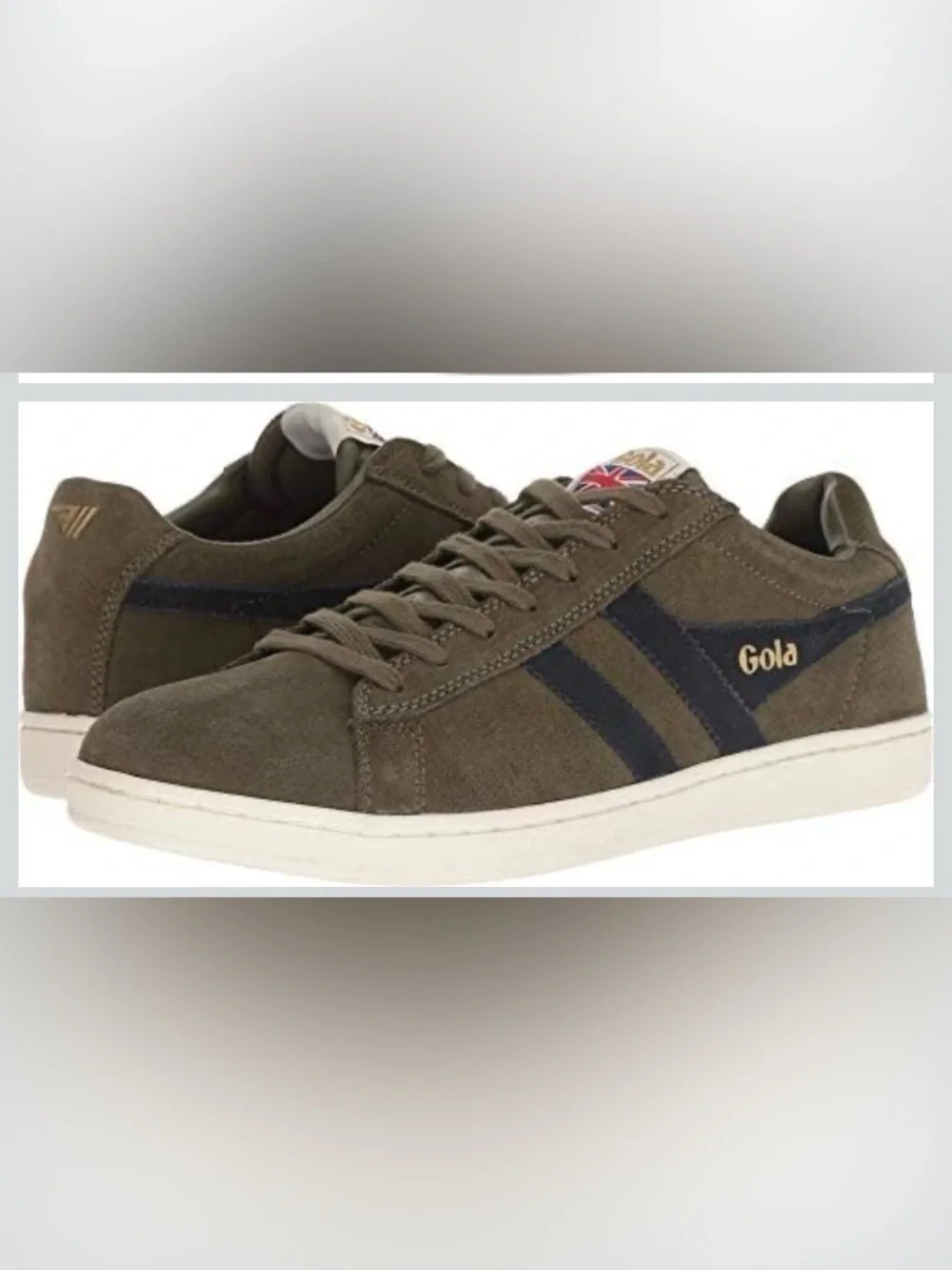 Gola Equipe Olive Green Suede Heritage Sneakers Men's Size 9 Leather Athletic